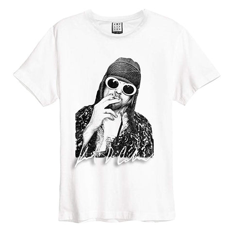 Image of Kurt Cobain Photograph Amplified Men's T-shirt - White
